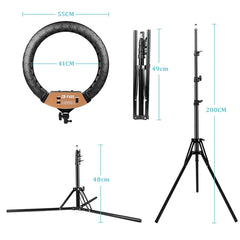 22" LED Light Rings 3200-6500K Color Temperature 0-100% Brightness With 2M Power Cable Lamp For Make Up/Photo Studio Shooting