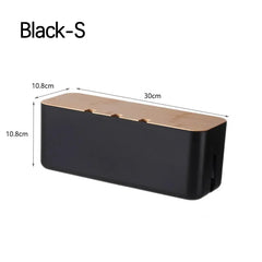 Bamboo Cable Management Box – Hide Wires & Power Strips