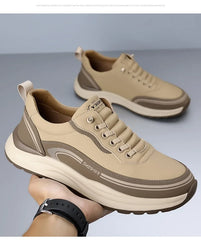 Men’s Luxury Leather Sneakers 2025 Anti-Slip Sports Shoes