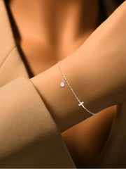 925 Sterling Silver Elegant Cross Shaped Zircon Bracelet For Women Anniversary Party Fashion High Quality Fine Jewelry Gifts