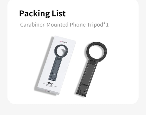 Ulanzi MA30 Carabiner-Mounted Phone Tripod for iPhone 15 14 13 12 Pro/Pro Max Dual-sided Magnet Tripod Desk Mount Phone Handle