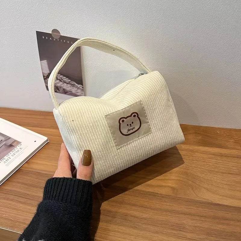 HomefishCosmetic Bags for Plush Cute Handbag Summer Fashion Soft Comfortable Large Capacity Trendy Handbag for Women With Handle