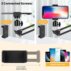Photography Flexible Arm Tripod For Phone Stand Table Folded Anchor 360° Rotation Online Desktop Laptop Video Live Overhead Shot