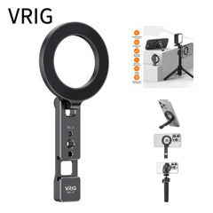 VRIG Magnetic Phone Holder Tripod Mount MagSafe Phone Stand W 1/4 Cold Shoe for iPhone 16 15 14 Samsung Phone Camera Accessories