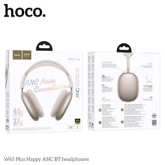 HOCO W65 Plus ANC Noise Reduction Bluetooth Headphones Over The Ear Wireless Big Earphone Hifi Sounds Sport Headsets With Button