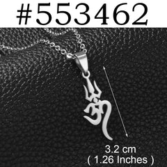 1PC/Tamil Aum Om Hinduism Indian Symbol Hindu Pendant Necklaces For Women Girls Stainless Steel India Religion Jewelry #552862