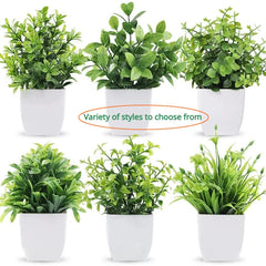 Artificial Bonsai Green Fake Plant Eucalyptus Flower Potted Plant for Indoor Outdoor Home Bedroom Garden Decoration Home Decor, Plants & flowers