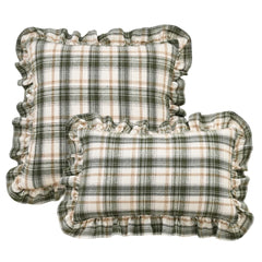 BUYNOW 1PC Two-tone Plaid Lace Pillowcase British Vintage Style Countryside Cottage Sofa Cushion Cover Home Bedroom Bed Decor