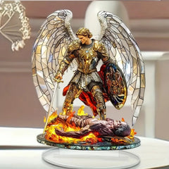 Archangel Michael 2D Flat Acrylic Plaque,Home,Office,Cafe,room,Studio,display Case,Tabletop Ornament Decor Sign Gift Kit