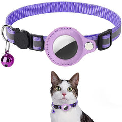 Anti-Lost Cat Collar for Airtag GPS Tracker Protective Case With Bell Reflective Cats Accessories Pet Products