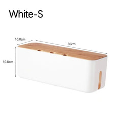 Bamboo Cable Management Box – Hide Wires & Power Strips