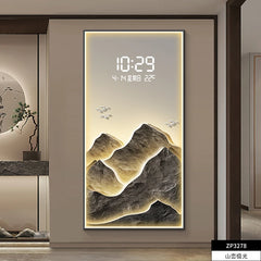 Home Decor LED Lights Digital Display Wall Clock Living Room Wall Decoration Hanging Painting Digital Electronic Clock