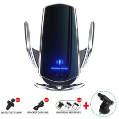 VIKEFON 15W Car Magnetic Wireless Charger Automatic Car Mount Phone Holder For iPhone Samsung Infrared Induction Fast Charging