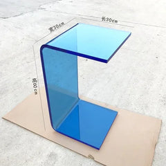 C-type Acrylic Sofa Tables Clear Side Coffee Table Living Room Bay Window Computer Table Bedroom Corner Stand Balcony Storage Living Room Furniture