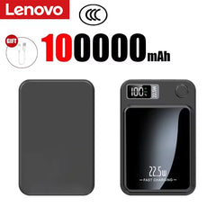 Lenovo 2026 200000mAh Magnetic Wireless Power Bank Portable Fast Charger For Magsafe Auxiliary Battery For iphone Huawei Samsung