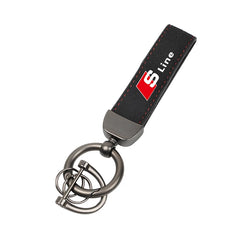 Suede Car Logo Keychain for Audi A1–A8 Q1–Q8 TT