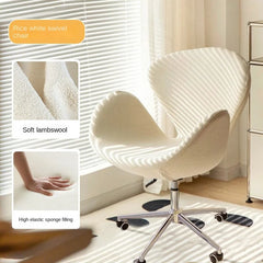 Olevo Wrapped Swan Chair, Small Sofa Comfortable Sitting Experience Simple Solid Color Adjustable Office Chair Make Up Stool Office Furniture