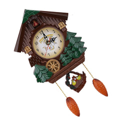 Cuckoo Clock Tree House Wall Clock Art Vintage Decoration for Home