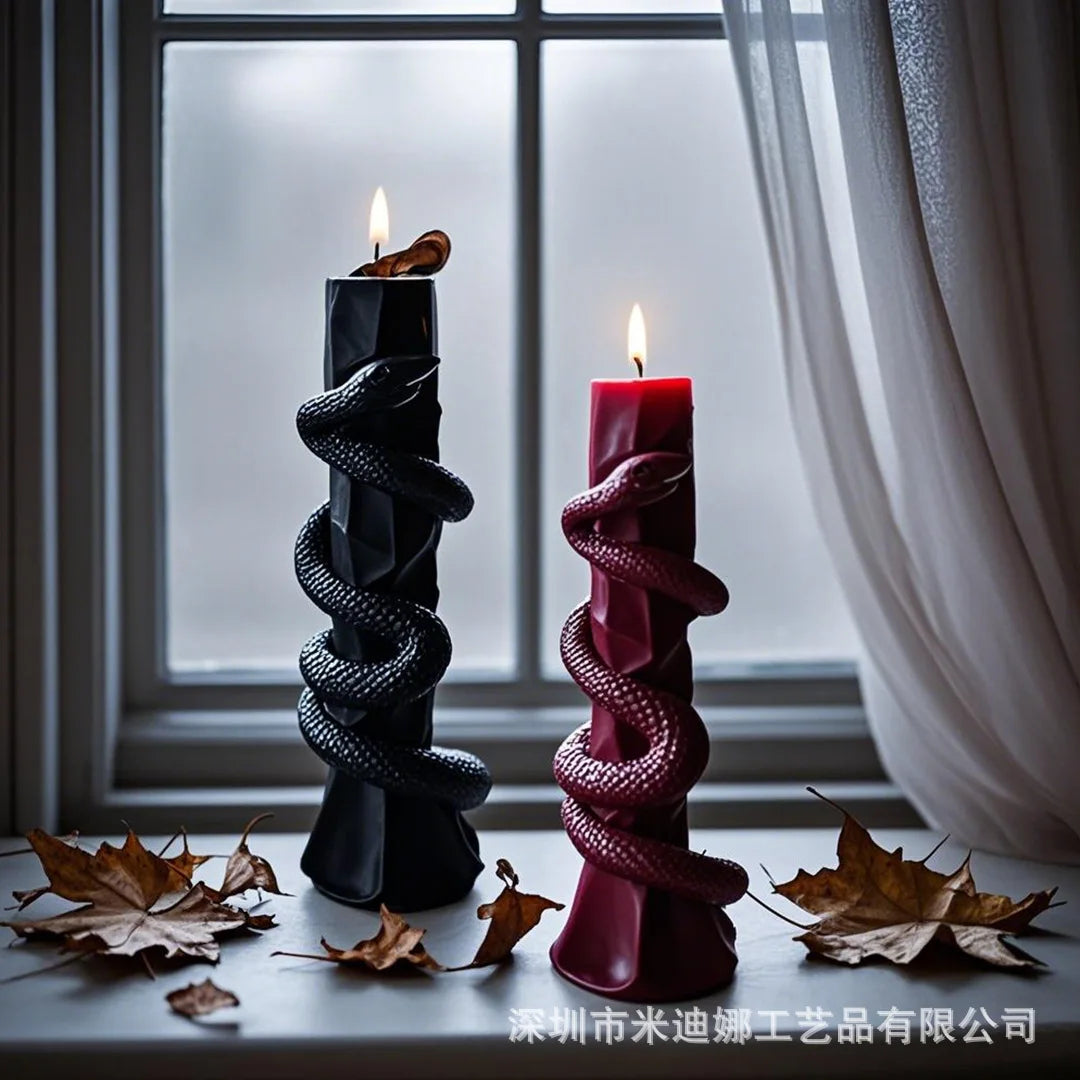 Creative Serpent Candle, Halloween Scented Pillar, Atmospheric Home Decor Свечи И Подсвечники
