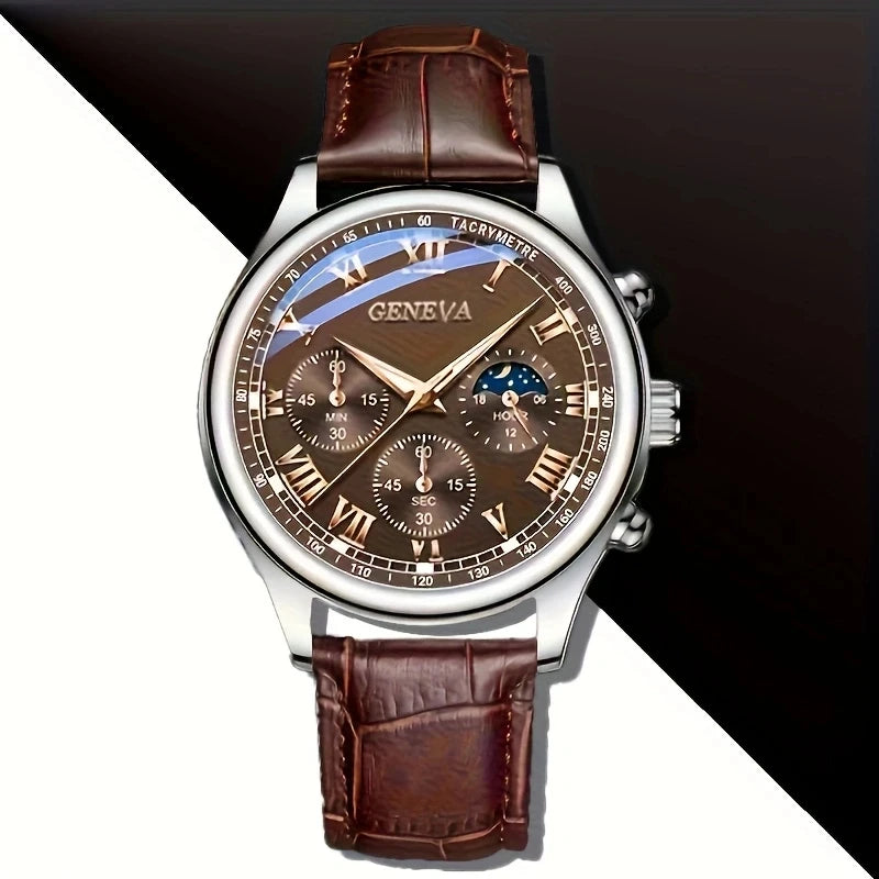 GENEVA High Quality Men's Luxury Belt Fashion Quartz Watch