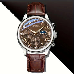 GENEVA High Quality Men's Luxury Belt Fashion Quartz Watch