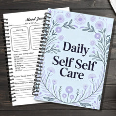 1PC Elegant Light Purple Daily Self Care Mood Journal, Suitable For Daily Mindfulness Practice, Relaxing Self Reflection Session