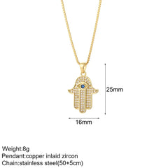 Heart Evil Blue Eye Sun Necklace for Women Cute Dog Bee Elephant Gold Color Pendant Long Stainless Steel Chains