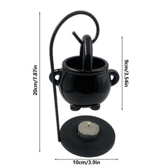 Hanging Witch Cauldron Oil Burner Witch Caldron Pot Candle Holder Smudging Incense Burning Essential Oil Diffuser for Home Decor