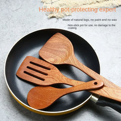 Wooden Spatula Wooden Spoon Frying Spatula Solid Wood High Temperature Resistant Soup Spoon No Paint No Wax Natural Material Kitchen Tools, Cooking Utensils