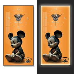 Fashionable Home Wall Decoration Cartoon Mickey Hanging Painting Creative Large Digital Clock LED Luminous Painting Wall Clock