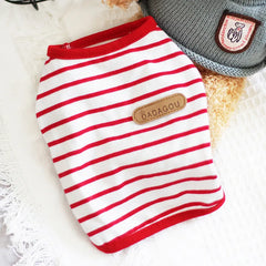Striped Puppy Sleeveless Vest Spring Summer Pet Clothes for Small Dogs Pomeranian Chihuahua Pullovers Kitten T-shirts Outfits Pet Shop Pet Clothing