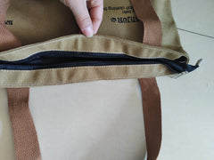 Women Canvas Tote Bag Large Capacity Cute Gifts Zipper Closure Shoulder Bag For Work Office Daily Shopping