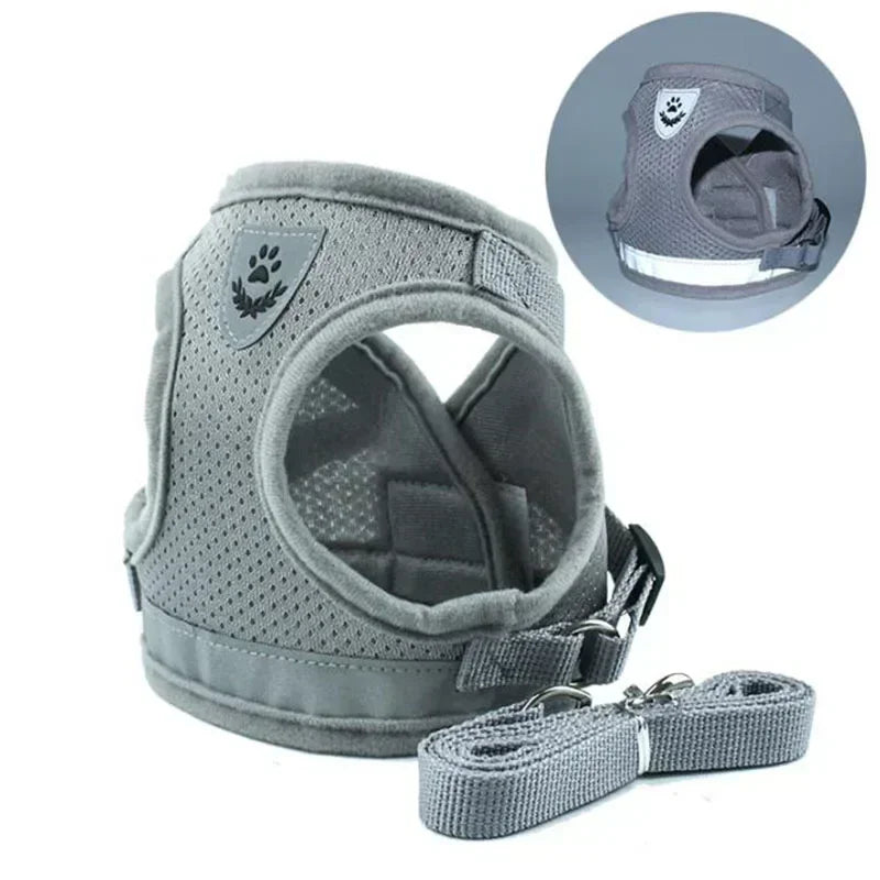 Vest Harness Leash Adjustable Mesh Vest Dog Harness Collar Chest Strap Leash Harnesses With Traction Rope XS/S/M/L/XL Pet Shop
