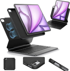ESR iPad Pro 11/13 Keyboard Case (2024) iPad Pro 11/12.9& Air 11/13(2024/2025) Magnetic Stand Portrait/Landscape Removable Cover