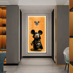 Fashionable Home Wall Decoration Cartoon Mickey Hanging Painting Creative Large Digital Clock LED Luminous Painting Wall Clock