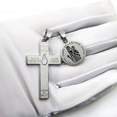 Stainless Steel Pendant of Holy Cross of Pardon and the Cross of the Sons and Daughters Marie Julie Jahenny Cross of Forgiveness
