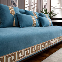 Luxury Embroidery Sofa Cover Protector Non-slip Wide Gold Side Couch Slipcover Four Season Universal Sofa Covers for Living Room