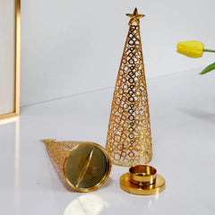 Metal Christmas Tree Candlestick Christmas Candle Cup European Wedding Decoration Tea Wax Small Round Cup Candle Holder Gift