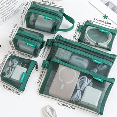 6pcs Transparent Mesh Coin and Miscellaneous Storage Bags, Portable 3D Card Organizer Pouches Cosmetic Bags Travel Storage Bag