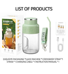 Wireless Portable Juicing Bucket Electric 800ml Sports Cup Fresh Fruit Juicer With Large Capacity and 10 Stainless Steel Blades