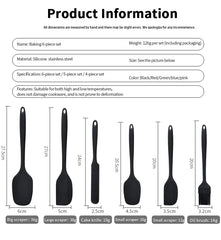 Silicone kitchenware 6-piece set, cream  scraper, spatula, oil brush, size scraper set baking tool，Non-integrated hand