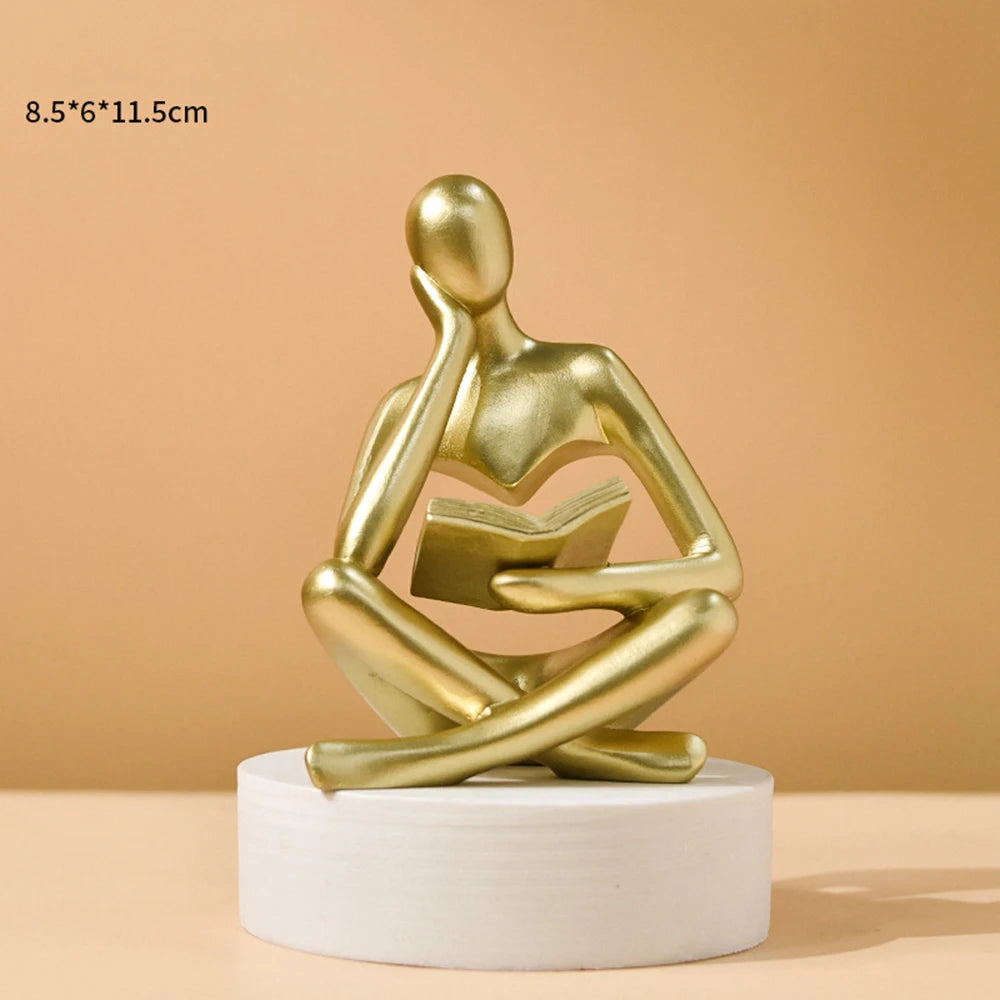 Abstract Thinker Resin Figurine – Modern Bookshelf Decor Office Furniture Decorative accessories