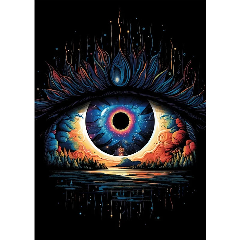 Classic Abstract Eye Canvas Wall Art Poster for Home Decor