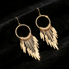 Gold Tassel Earrings – High-End Versatile Daily Fashion for Women