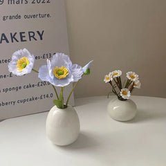 Ins Ceramics Flower Vase Nordic Hydroponics Vases Creative Room Decor Mini Flower Bottle Pots Desktop Ornament Craft