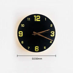 Marble Clock Wall Light Creative Wabi Sabi Yellow Living Room Nordic Restaurant Corridor Circular Travertine Decor Sconce Lamp