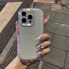 Soft Glitter Transparent Phone Case For iPhone 11 12 13 14 15 16 17 Pro Max Plus Air Shockproof Silicone Clear Bumper Cover