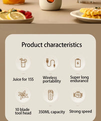Z30 USB Electric Portable Fruit Blender 350ML Charging Small Quality Home Mini Multi functional Fruit and Vegetable Juice Cup