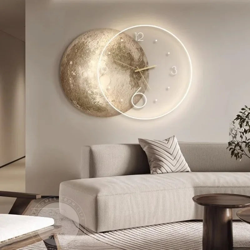 LED Moon Wall Clock – Modern Home Decor Wall Decor Clock