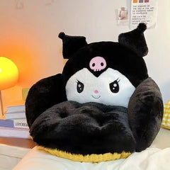 Home Decor Kawaii Cinnamoroll Big Size Cute Plush Half Surrounded Black Kuromi Cushion Backrest Dormitory Office Non-Slip Chair Cushion